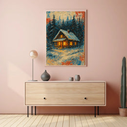 Cozy Winter Cabin Poster
