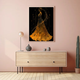 Golden Gown Celestial Woman Fantasy Art Poster