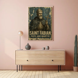 Saint Fabian Vintage Religious Art Poster - Cultural or Heritage Poster