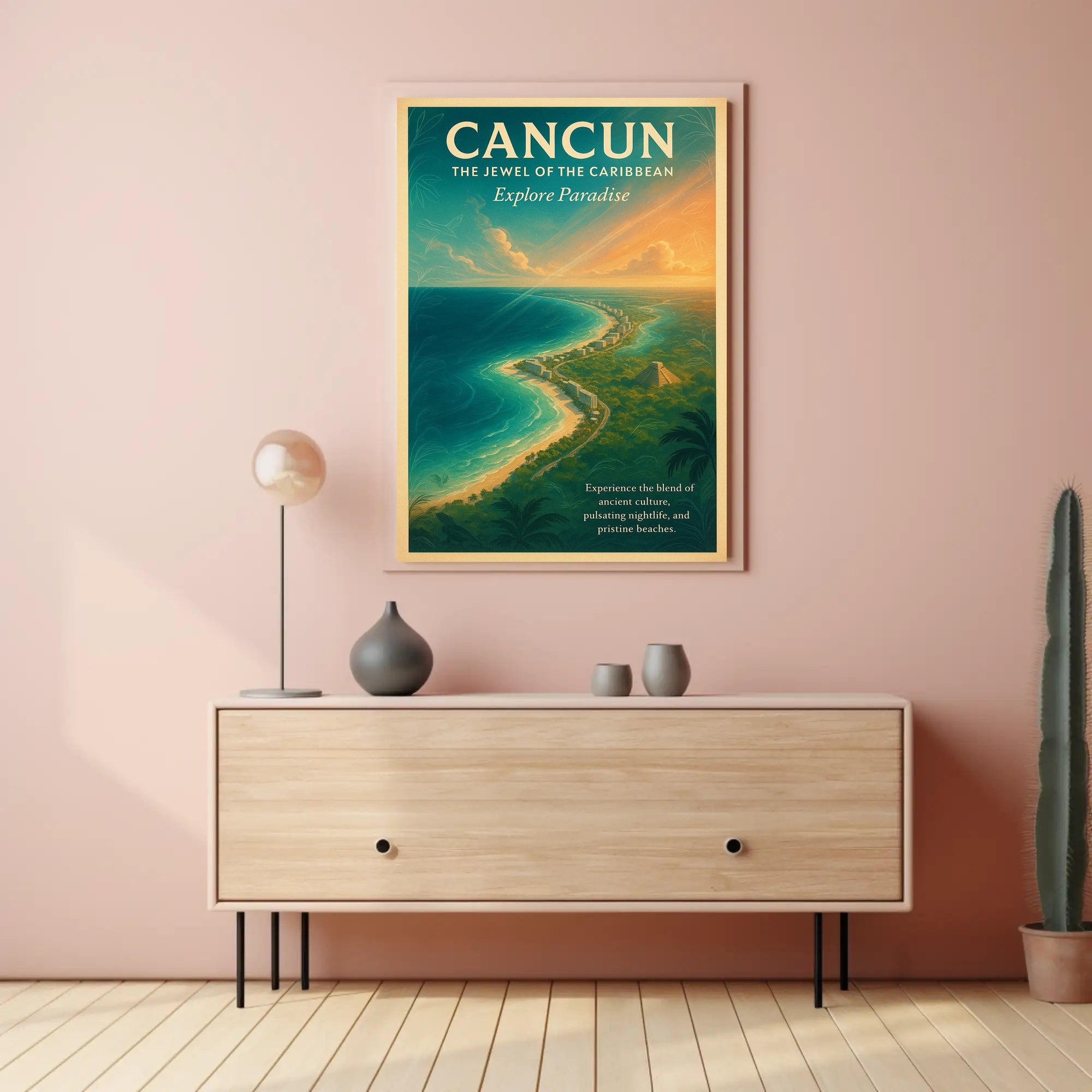 Cancun The Jewel of the Caribbean Poster PosterGoat