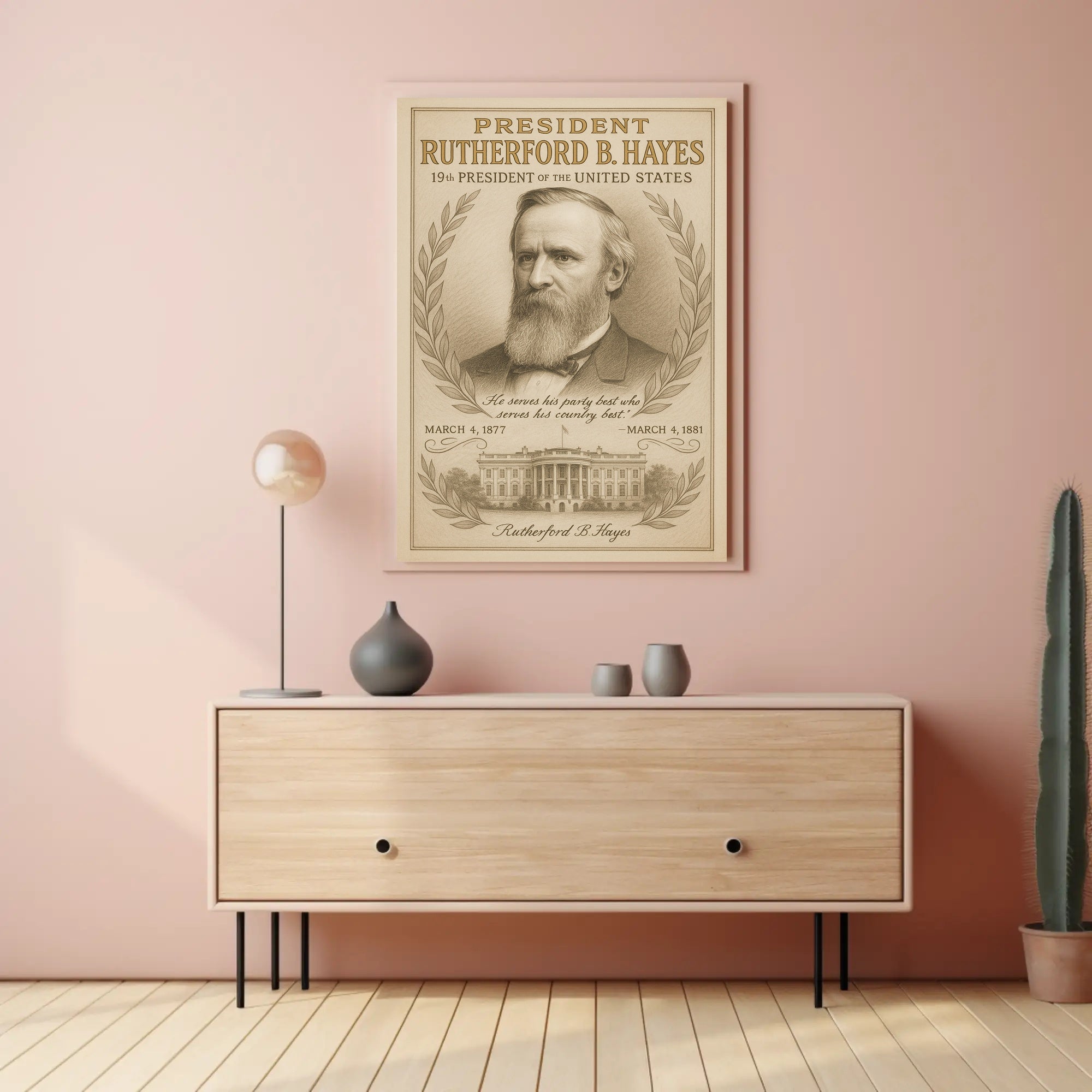 Rutherford B Hayes 19th President Sketch Poster Art Print PosterGoat