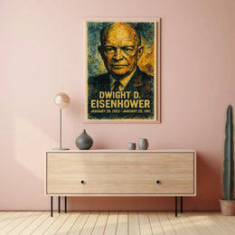 Eisenhower Presidential Portrait Historical Impressionism Vintage Ads Patriotic Collector Poster