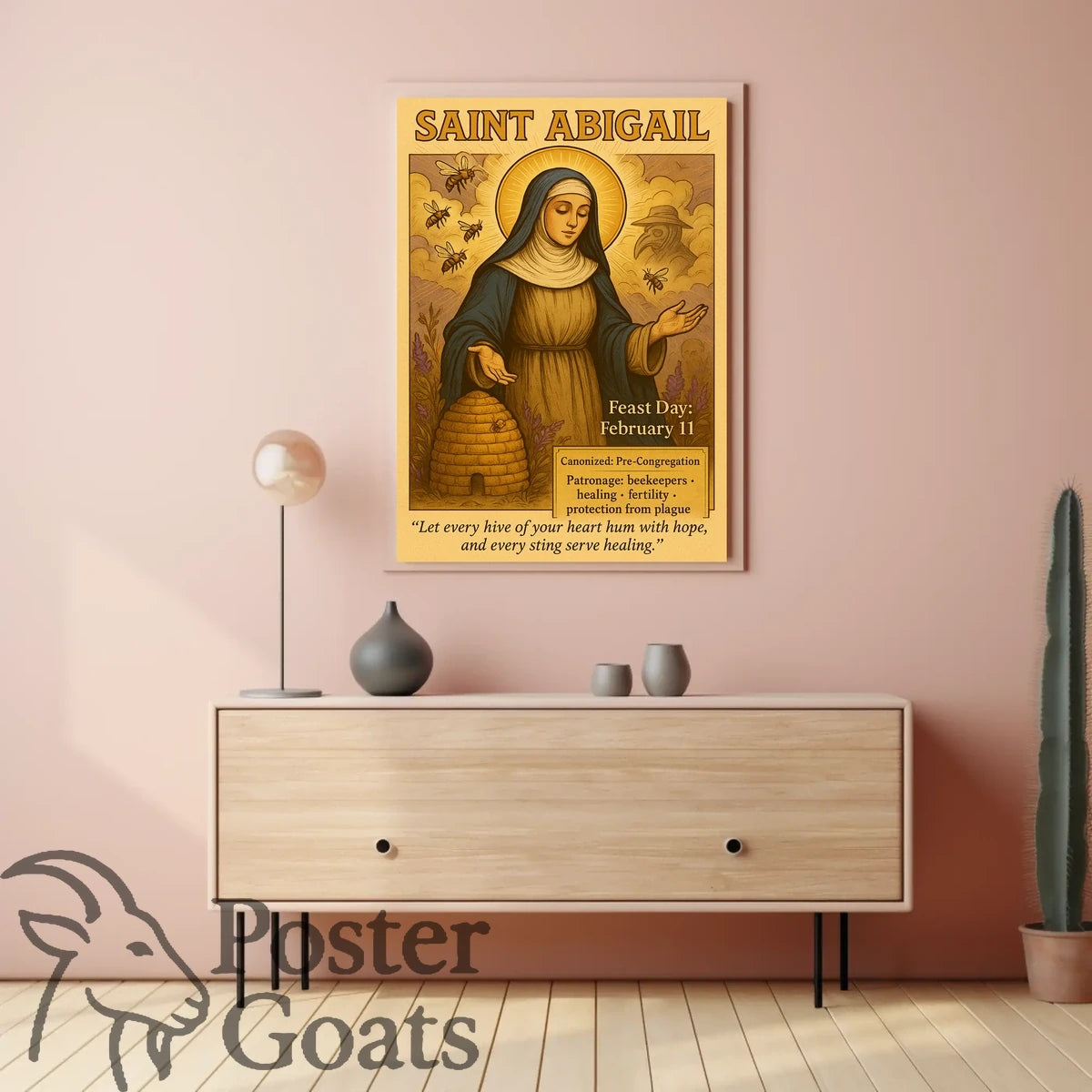 Saint Abigail Prayerful Vintage Religious Cultural or Heritage Poster