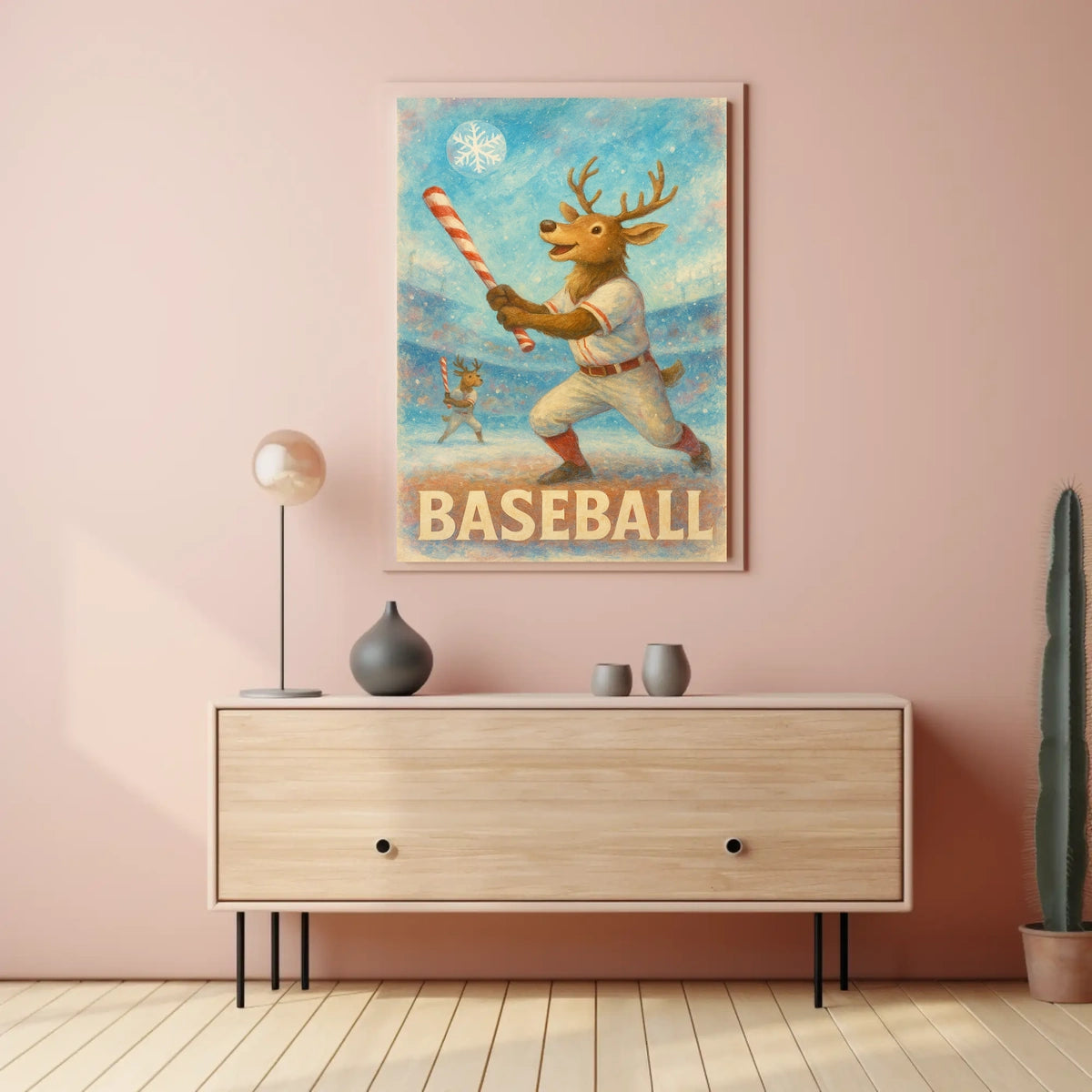 Winter Baseball Fun Poster