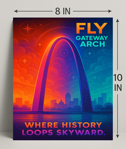 Gateway Arch Inspiring St. Louis Urban Cityscape Travel Poster