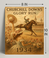Horse Racing at Churchill Downs: Vintage Sports Poster