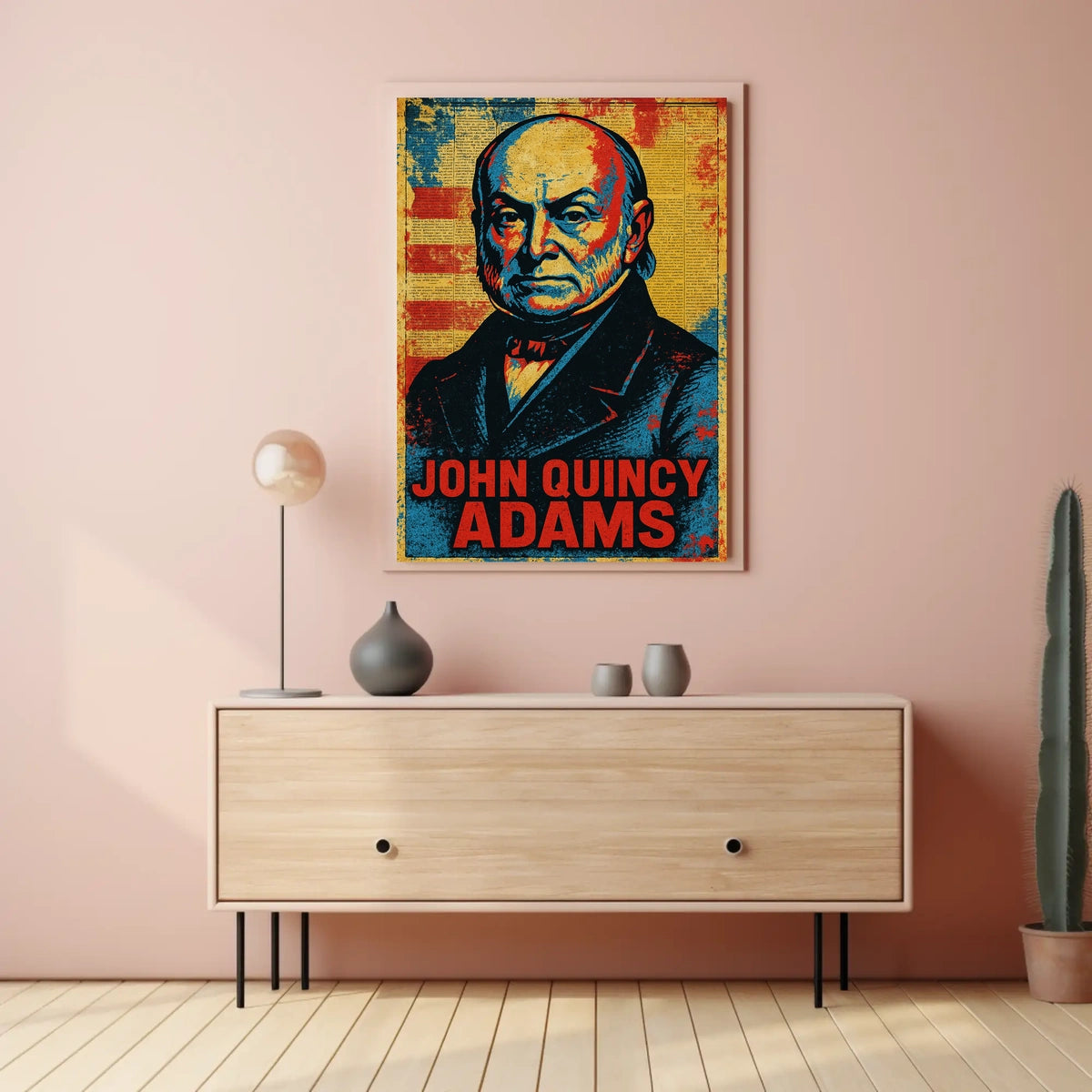 John Quincy Adams 6th President of the United States Street Art Mashup Poster