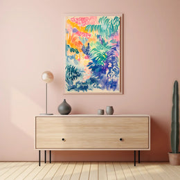 Lush Tropical Paradise Abstract Artwork Poster