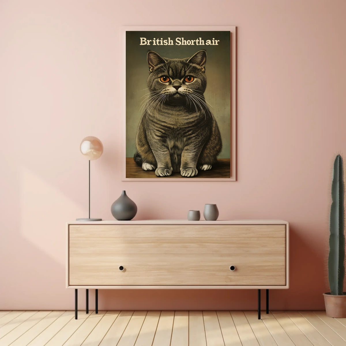 British Shorthair Cat Photography Realism Artwork Poster