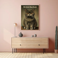 British Shorthair Cat Photography Realism Artwork Poster