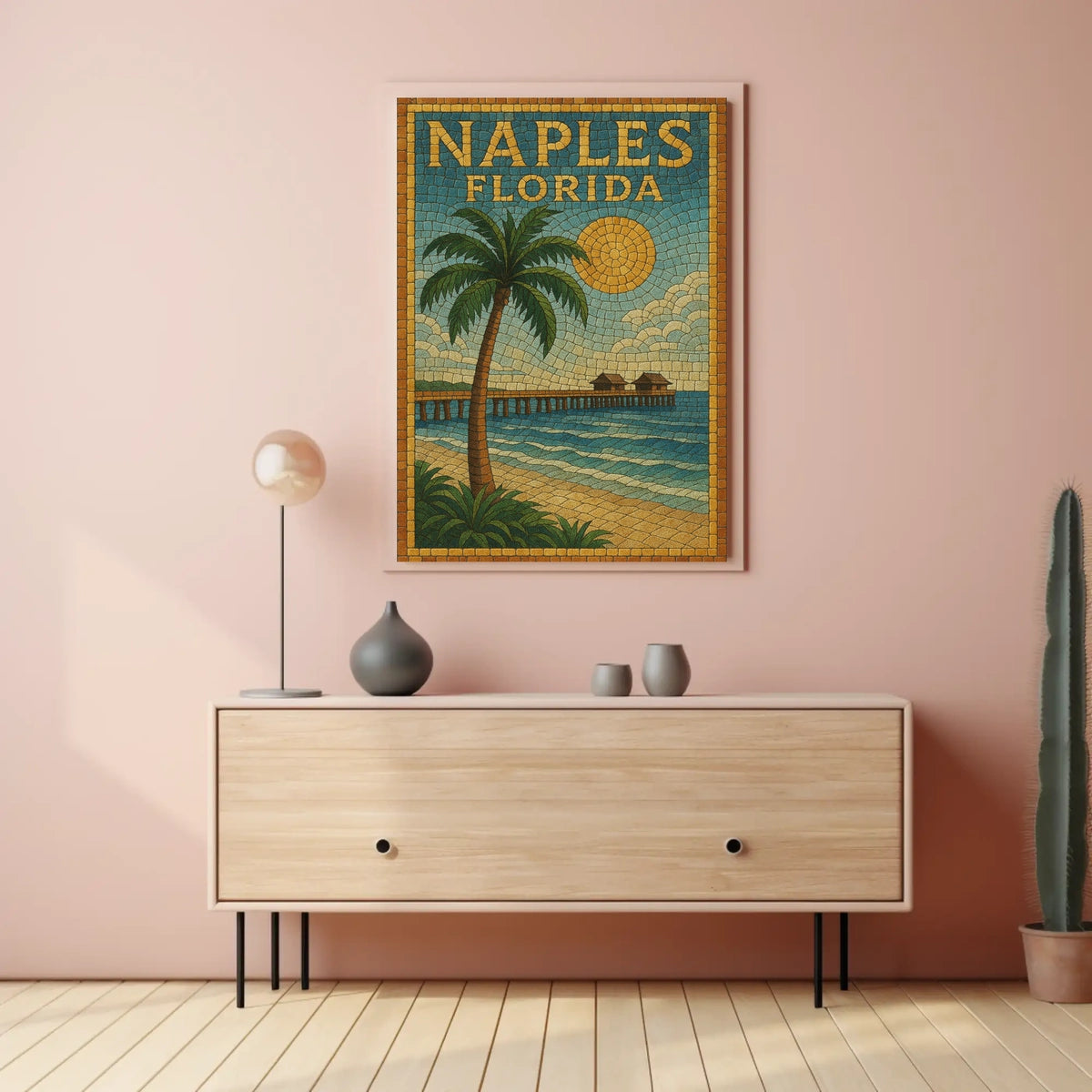 Naples Florida Poster Coastal Beach Wall Art Home Decor