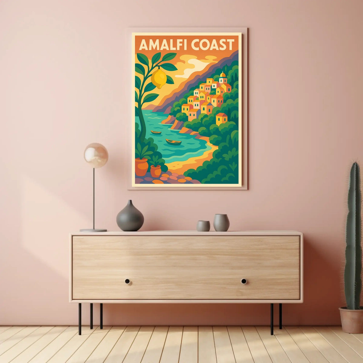 Amalfi Coast Dreamscape Poster For Coastal Decor Lovers