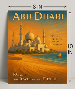Abu Dhabi Travel Marvels: Discover Architectural Wonders Travel Poster
