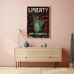 Statue of Liberty Grunge Art Political or Propaganda Poster