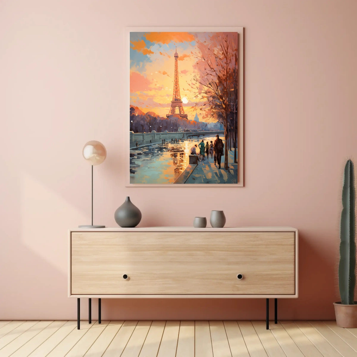 Eiffel Tower Sunset in Paris Travel Poster