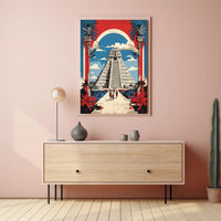 Ancient Mesoamerican Pyramid Cultural Heritage Poster