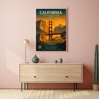 California The Golden State Vintage Poster PosterGoat
