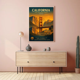 California The Golden State Vintage Poster PosterGoat