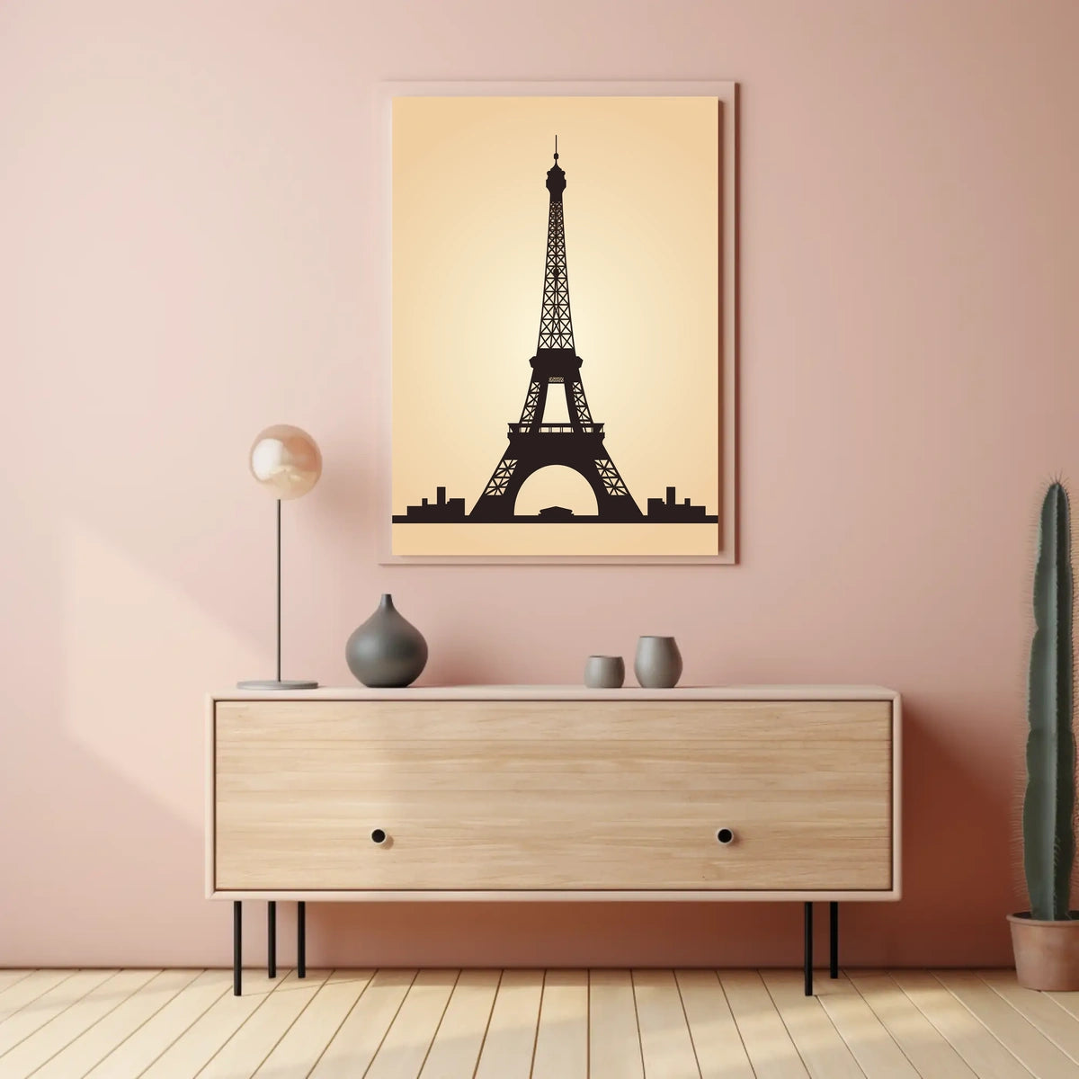 Eiffel Tower Silhouette Minimalist Travel Poster