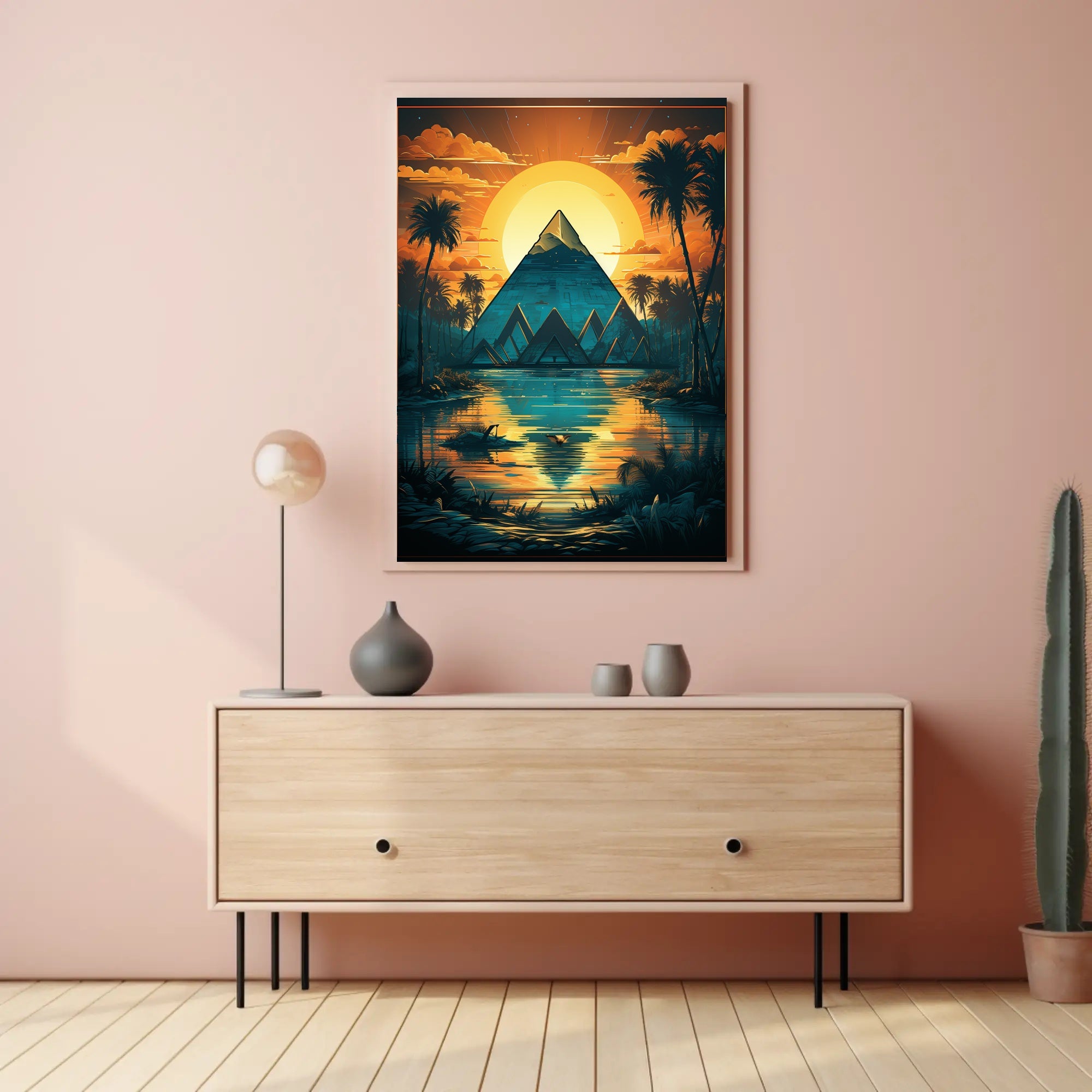 Sunset Over The Pyramid Poster