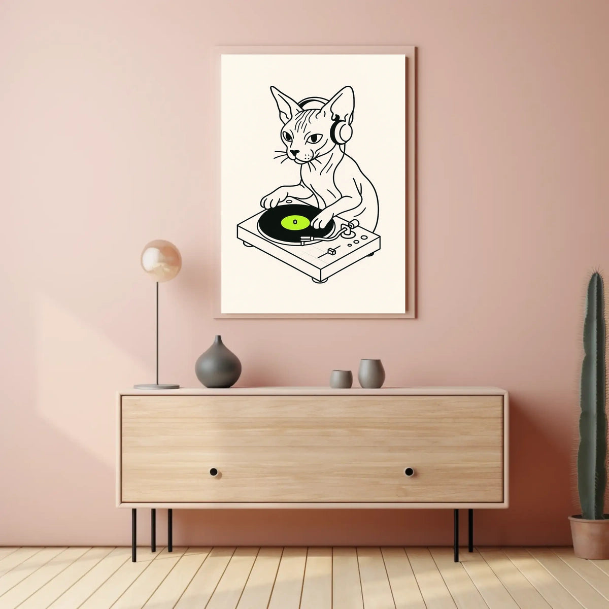 Dj Cat On The Decks Poster