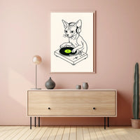 Dj Cat On The Decks Poster