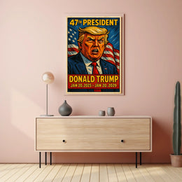 Trump Visionary Leader Stars Surrealism Poster