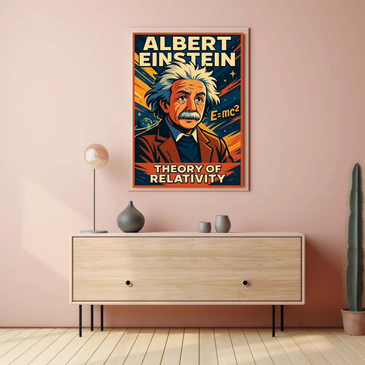 Albert Einstein Relativity Theory Vintage Cosmic Scenery Scientific Wall Art Wanderlust Poster