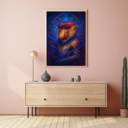 Cosmic Baboon Portrait Poster