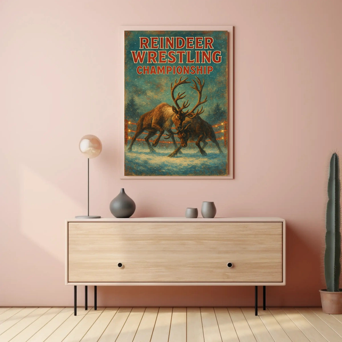 Reindeer Wrestling Championship Poster