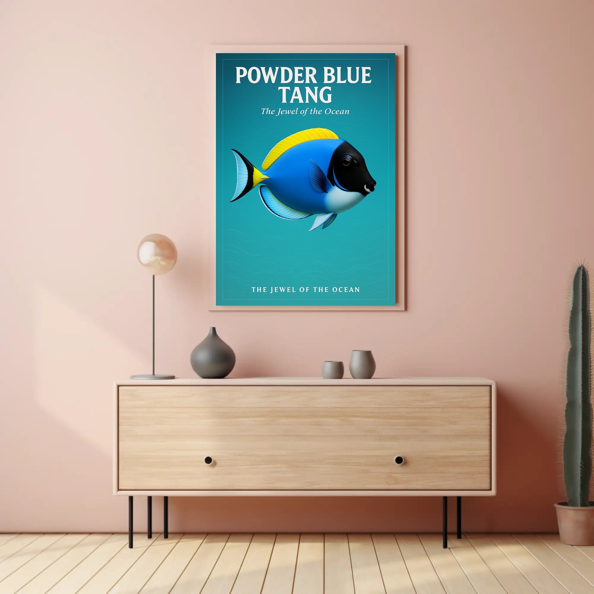 Powder Blue Tang The Jewel of the Ocean Poster PosterGoat
