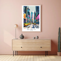 Vibrant New York City Times Square Urban or Cityscape Poster PosterGoat