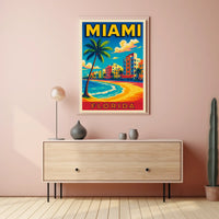 Miami Florida Vibrant Beachfront Poster