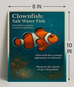 Clownfish Wall Art Print Featuring Marine Charm PosterGoat