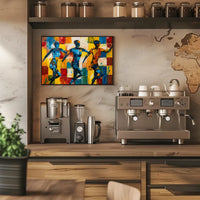 Energetic Abstract Dance Figures Vibrant Art Poster