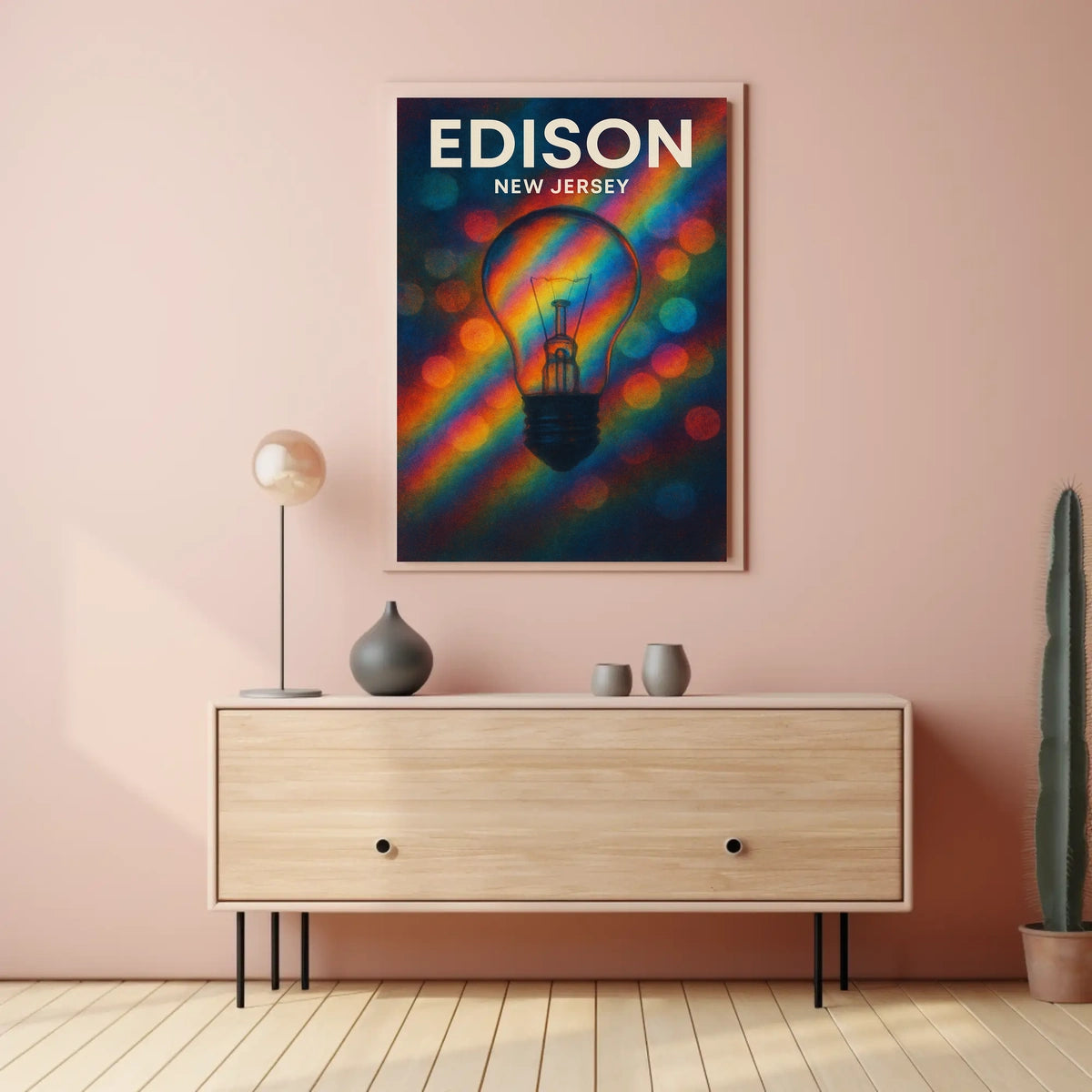 Edison New Jersey Scenic Minimalist Typography Poster
