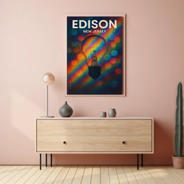 Edison New Jersey Scenic Minimalist Typography Poster