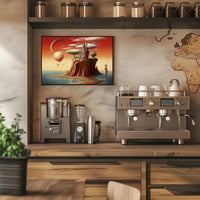 Whimsical Castle Fantasy Scene Surreal Art Poster