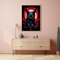 Mystical Cat Poster: Surreal Fantasy Art Print