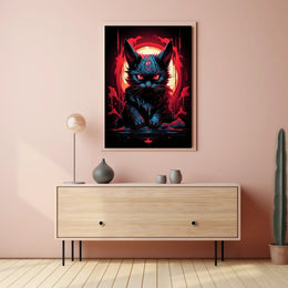 Mystical Cat Poster: Surreal Fantasy Art Print
