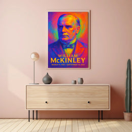 William McKinley 25th President of the United States Neon Gradient Overlay Poster