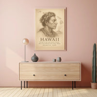 The poster centers around Hawaii, emphasizing its unique status as the only U.S. Travel Poster