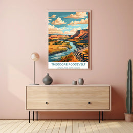 Theodore Roosevelt National Park Scenic Landscape Vintage Poster
