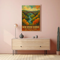 New River Gorge Nature Landscape Photography Realism Poster