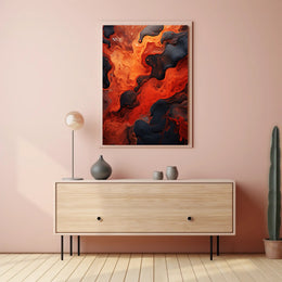 Fiery Abstract Flow Abstract Poster