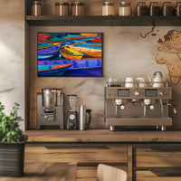 Vibrant Boats Poster