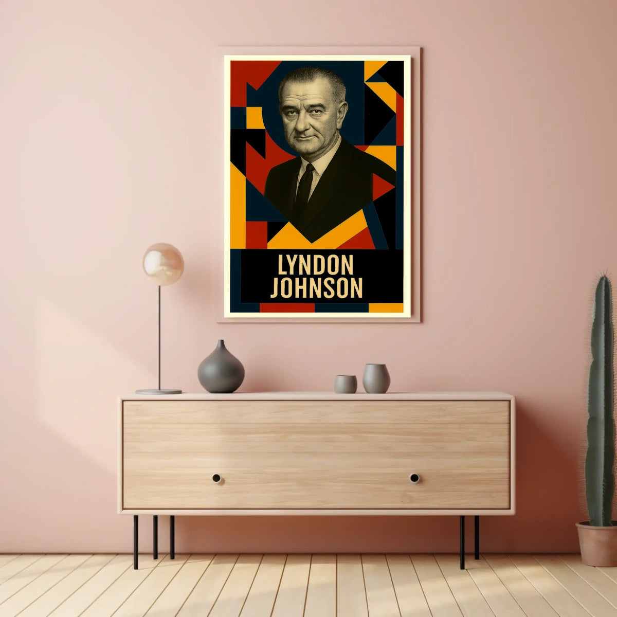 Lyndon B. Johnson 36th President of the United States Abstract Pop Poster