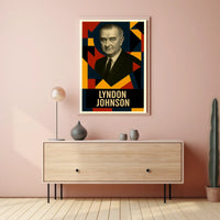 Lyndon B. Johnson 36th President of the United States Abstract Pop Poster