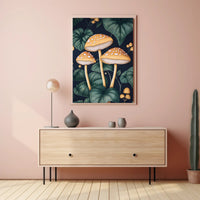 Enchanted Forest Mushrooms Art Print