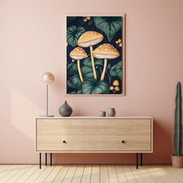 Enchanted Forest Mushrooms Art Print